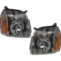 Driver and Passenger Headlights For GMC Yukon 2007-2014 Halogen With Bulbs Denali